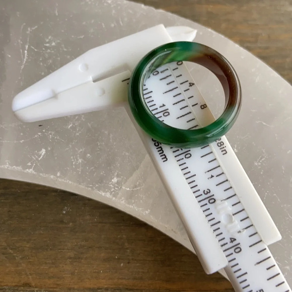 DARK GREEN CRAZY LACE AGATE MIDI RING BAND BOHO - Picture 6 of 6